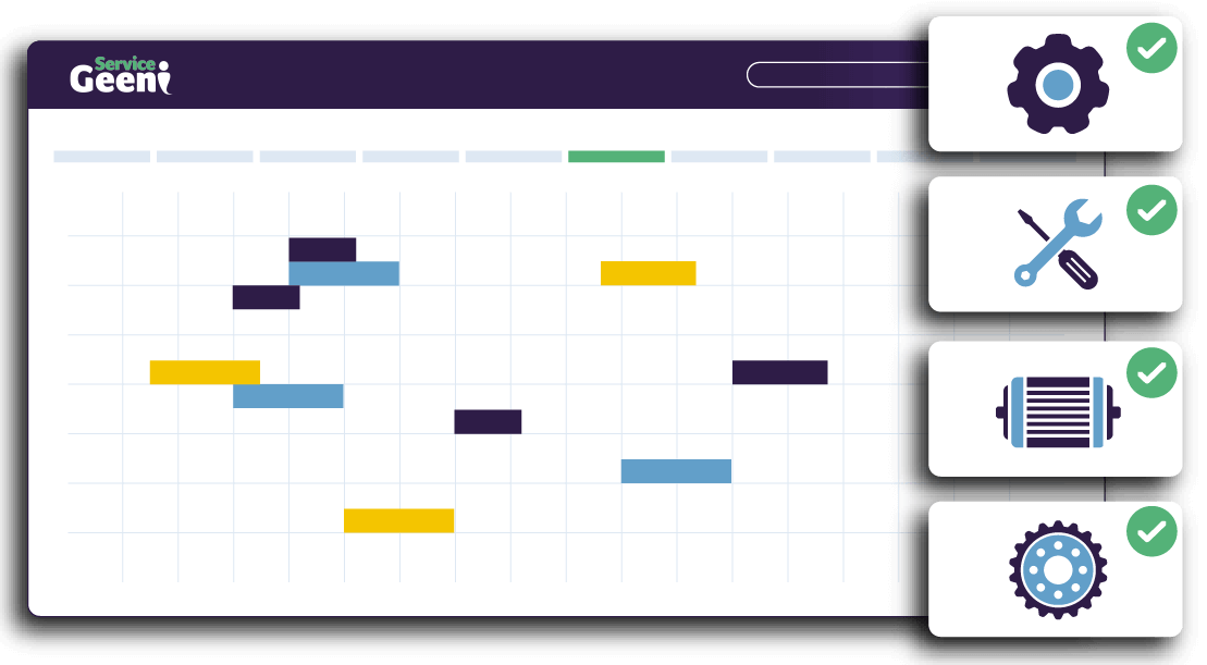 Illustrated image of a schedule with multiple coloured icons